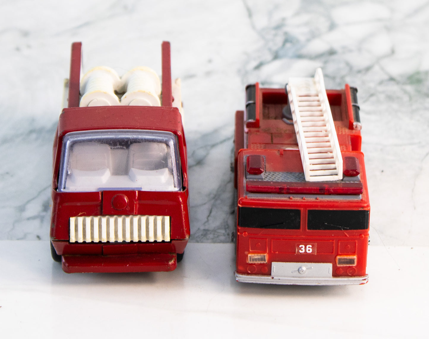 Fire Truck Toy Lot Tonka Fire Engine & Ladder Truck