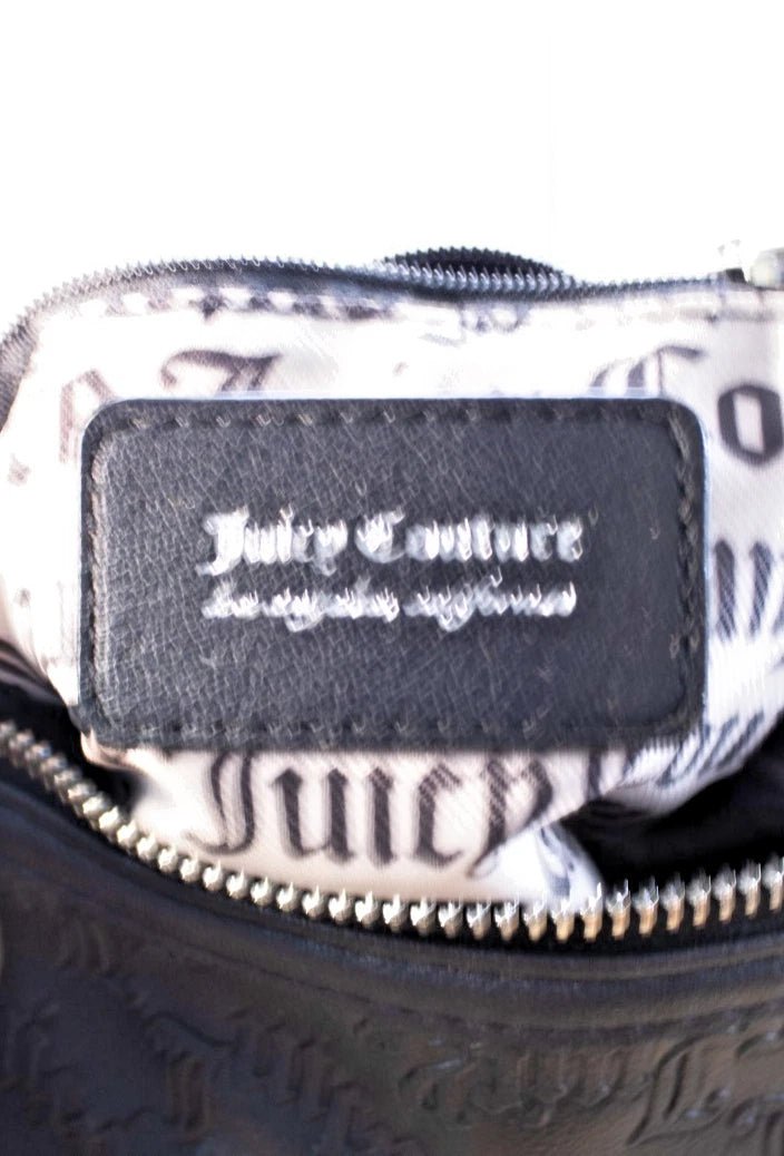 🖤 Juicy Couture Black Logo Baguette Shoulder Bag – Rhinestone “Juicy” Purse