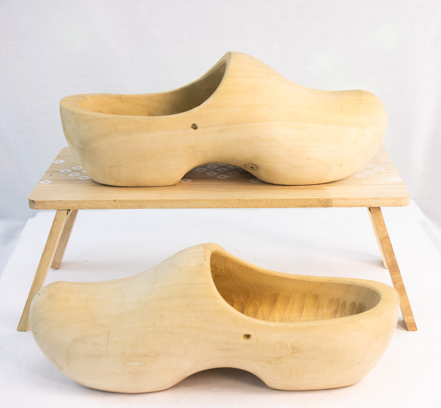 Vintage Wooden Clogs Size 27 EU – Hand-Carved European Folk Art Pair