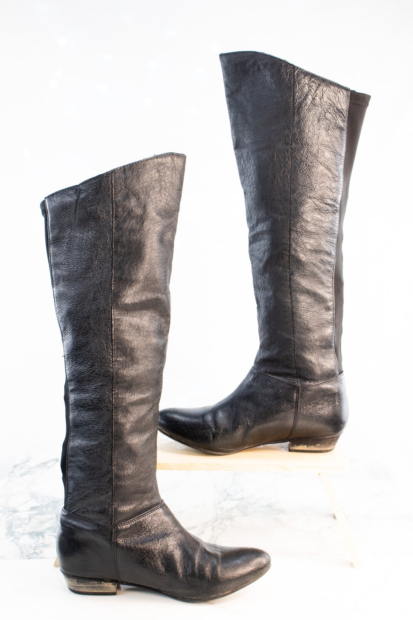 Tall Black Riding Boots - Womens Knee High Pull On Boots