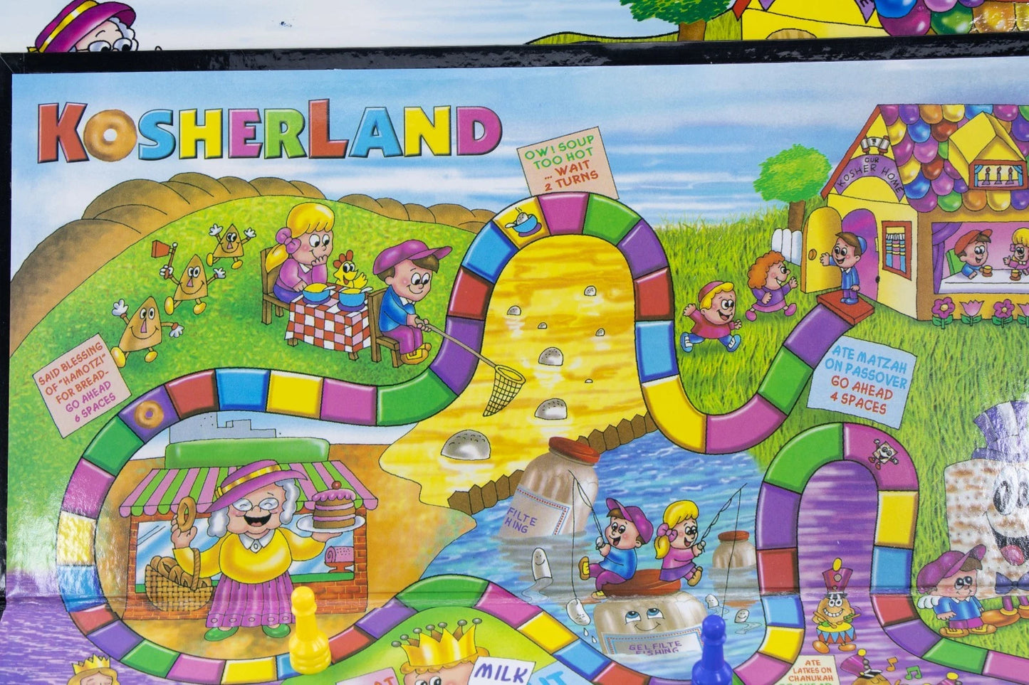 π‘ Vintage Kosherland Jewish Kids Board Game β 1985 JET β Rainbow Family Fun! π²