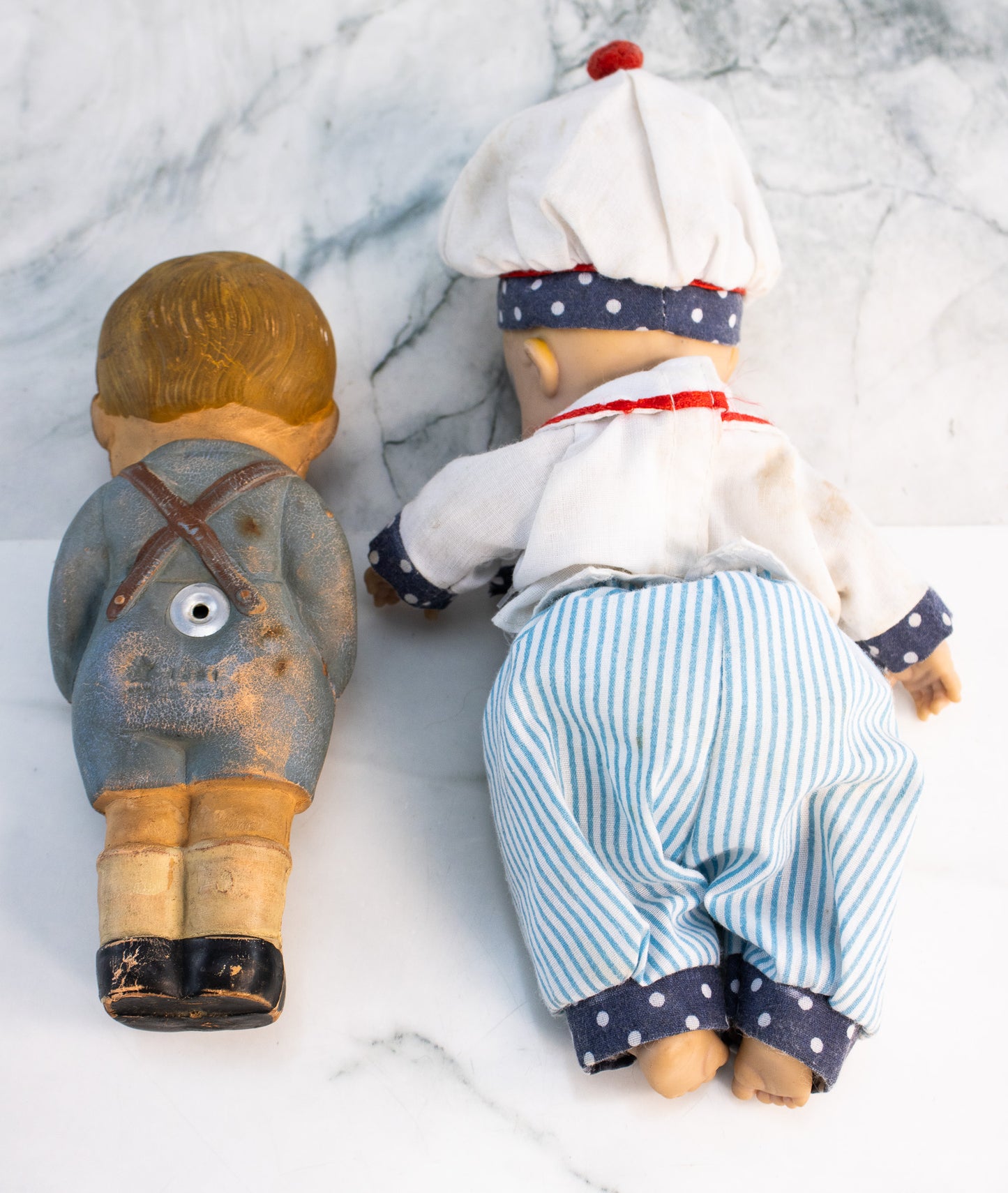 Vintage Toy Lot Japan Rubber Squeak Toy Boy & Sailor Doll