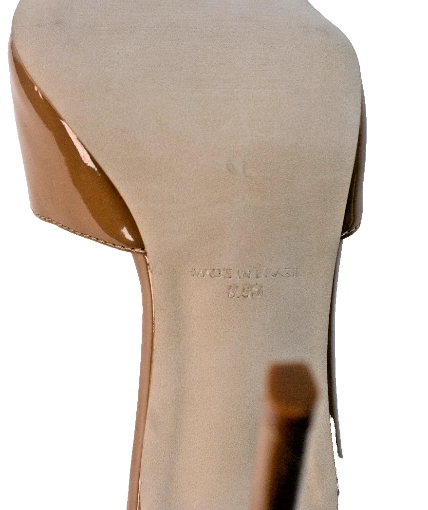 đĨ Steve Madden Tan Patent Mule Heels | Size 8.5 | Glossy Stiletto Pumps