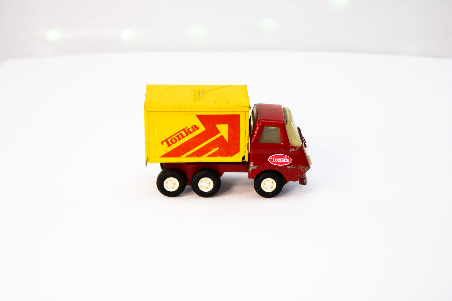 Vintage Tonka Pressed Steel Box Truck β Classic Red |Yellow Delivery Toy