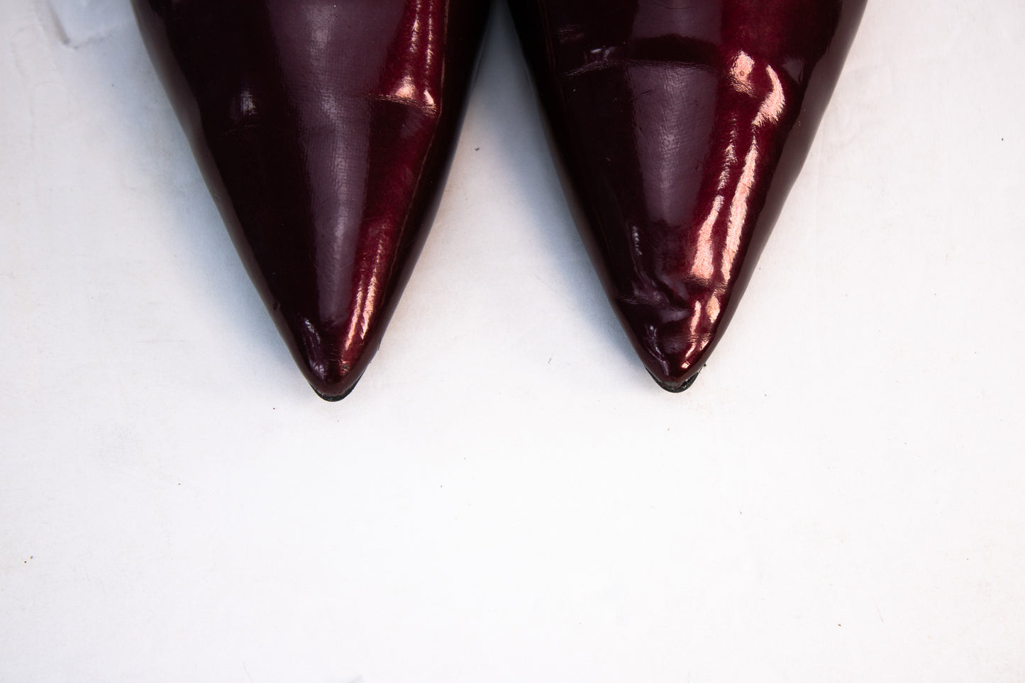 Connie Burgundy Patent Leather Pumps | Women’s Size 8 Pointed-Toe Heels