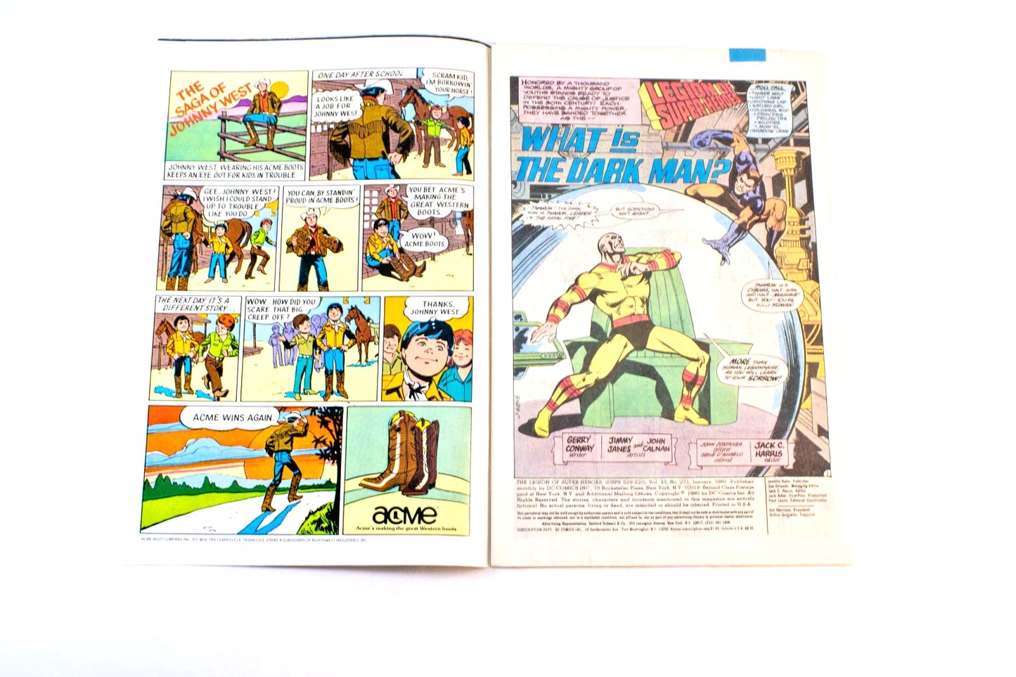 1980 DC Legion of Super-Heroes #273 The Dark Man Gerry Conway Bronze Age