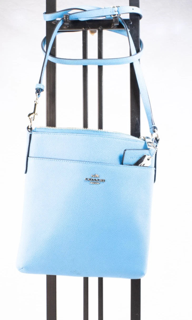 Coach Crossgrain Leather Zip-Top Crossbody Bag (Cornflower Blue)