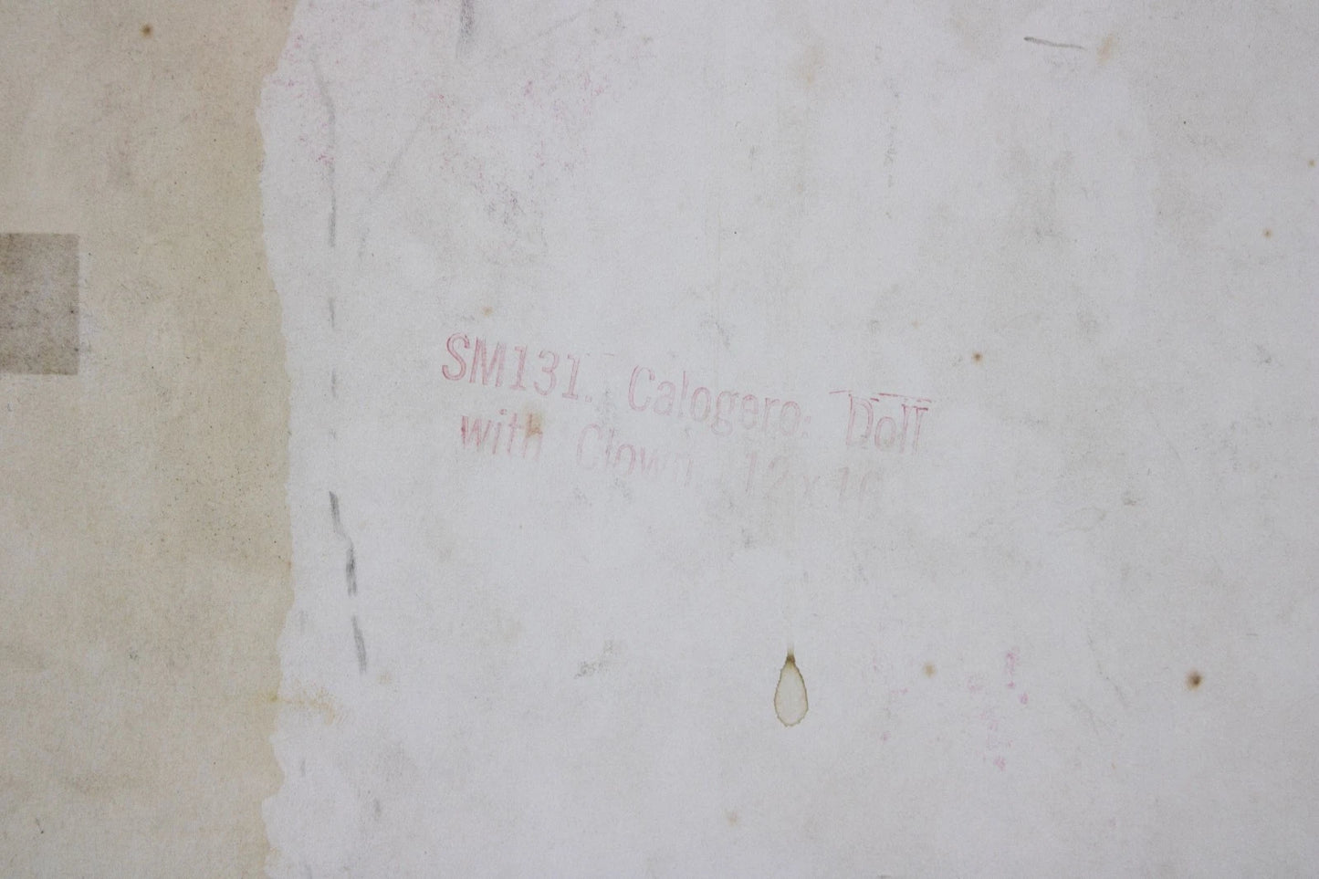 🎨 Vintage Jean Calogero “Doll with Clown” Mounted Print – 12x16 Whimsical 1960s