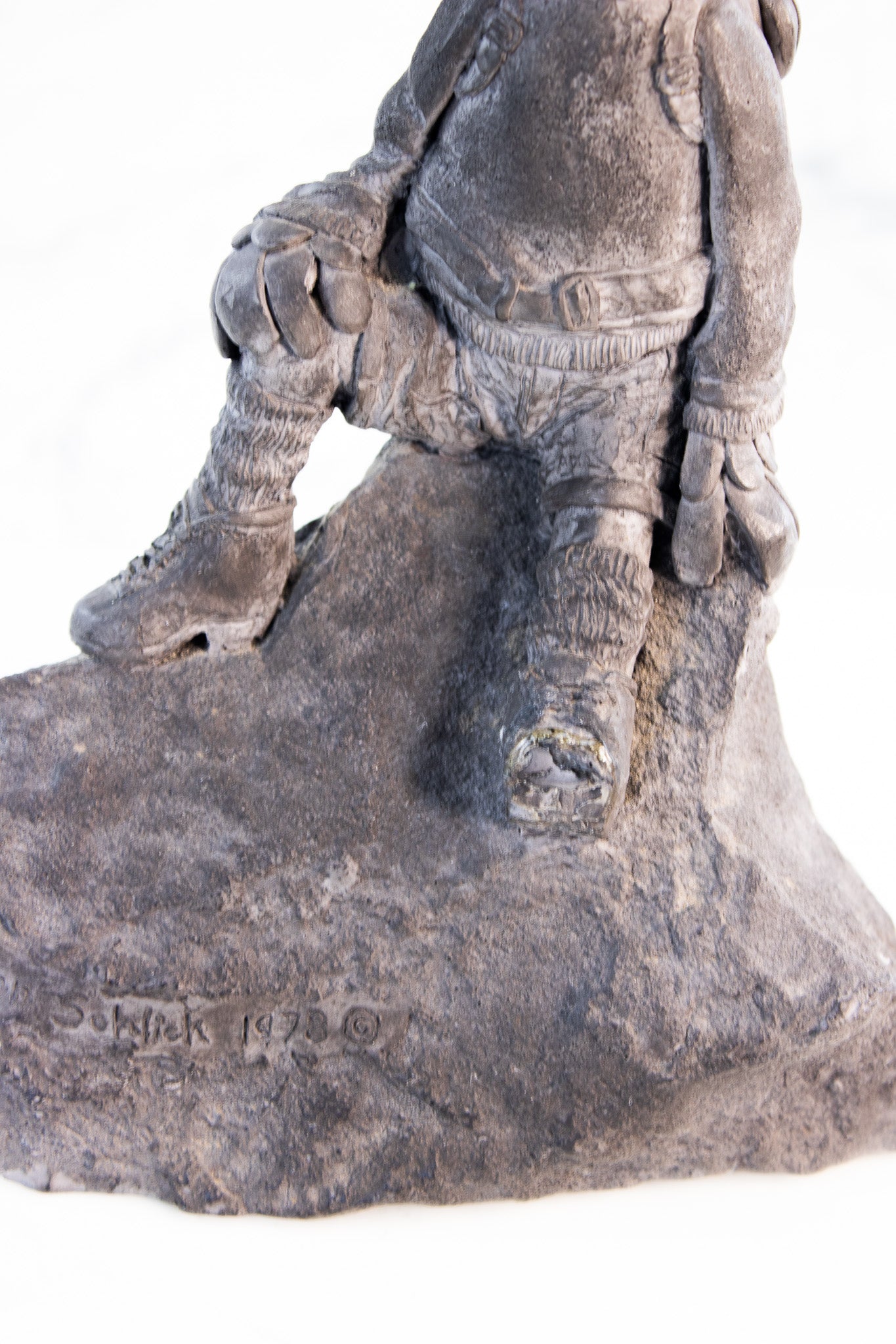 Vintage Signed Owl Sculpture 1978 | Hand Sculpted Stoneware Hiker Art