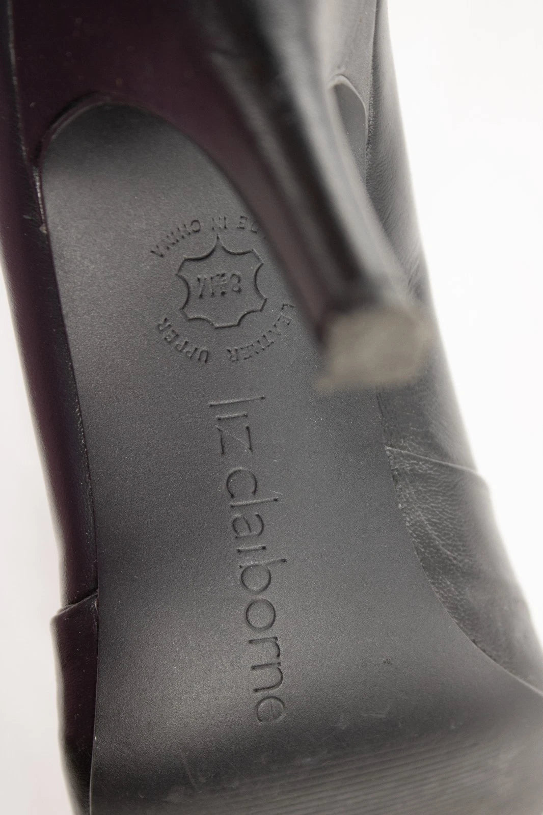 Liz Claiborne Black Leather Heels | “Grace” 8.5M Peep-Toe Pumps | Vintage