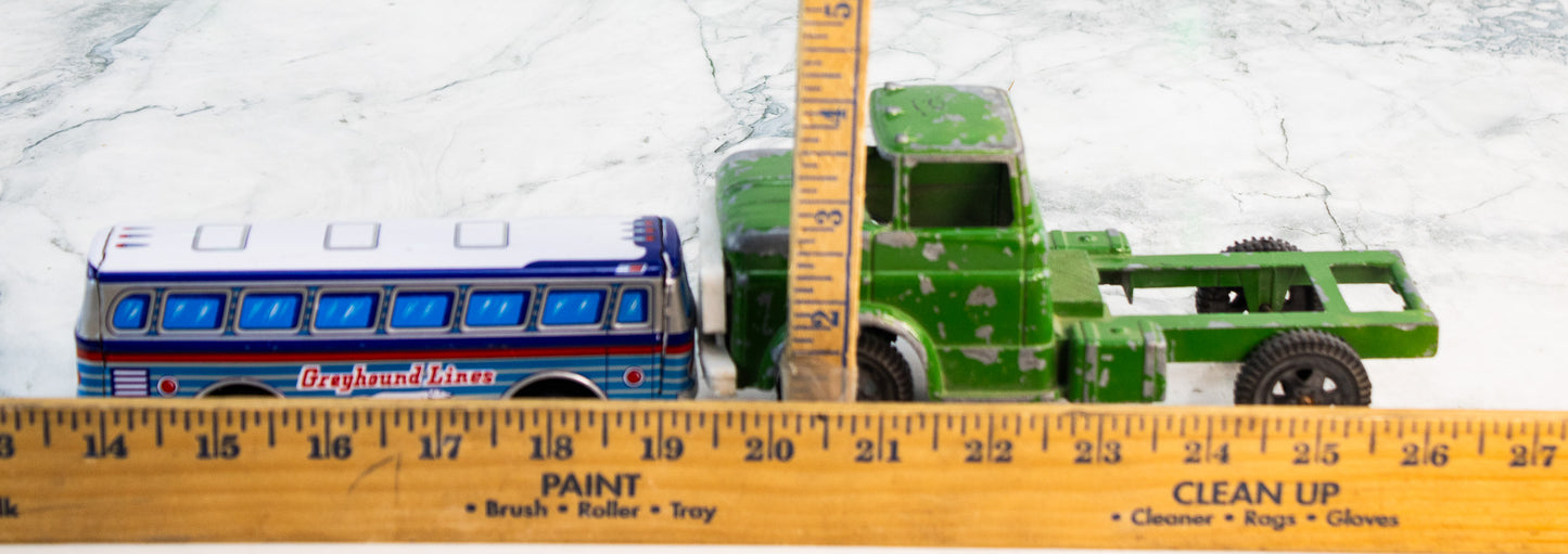Vintage Toy Vehicle Lot – Greyhound Bus & Truck Cab