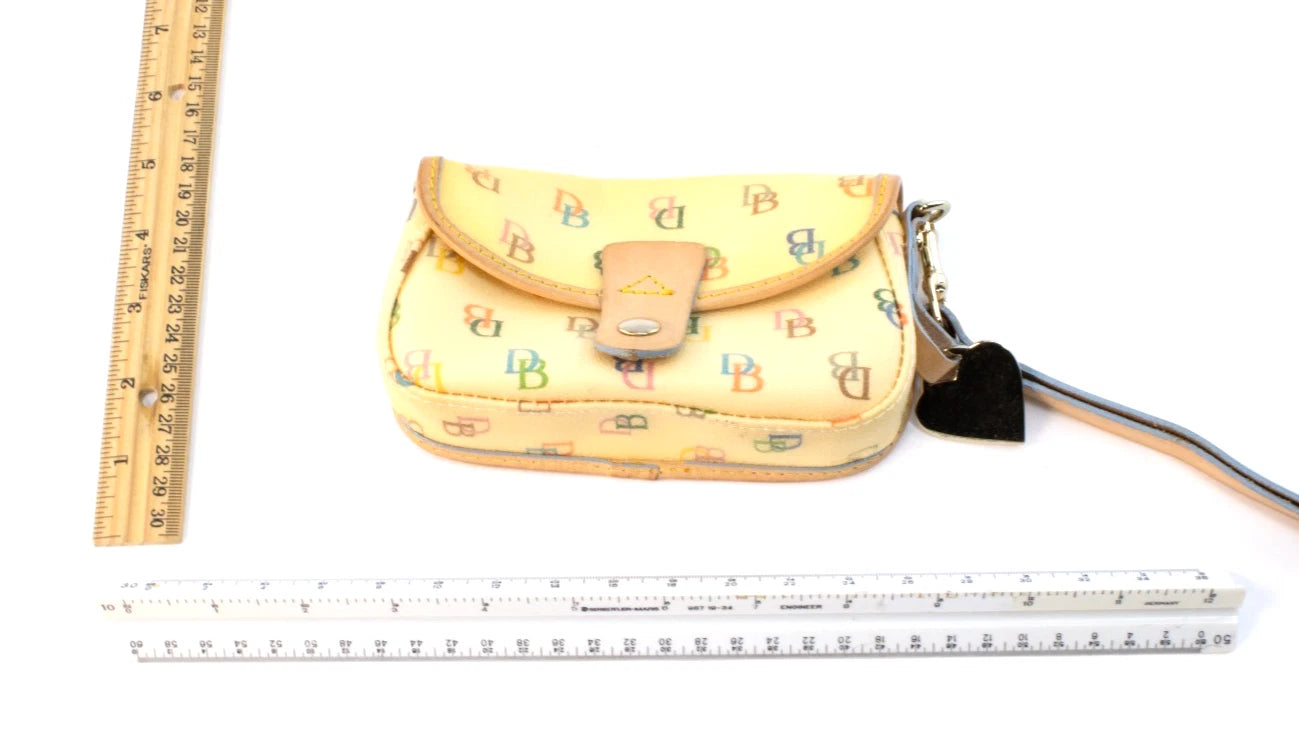 Dooney & Bourke Yellow Rainbow “DB” Shoulder Bag + Wristlet Set