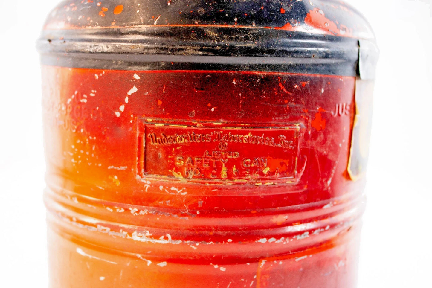 Justrite Red Metal Safety Can – Industrial Gas/Oil Can w/ “CAUTION” Label - USA