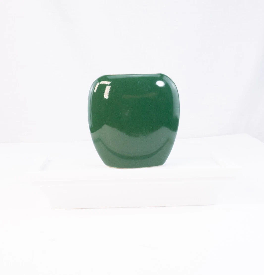 Vintage Asahi Japan Green Peacock Vase – Mid-Century Hand-Painted Porcelain