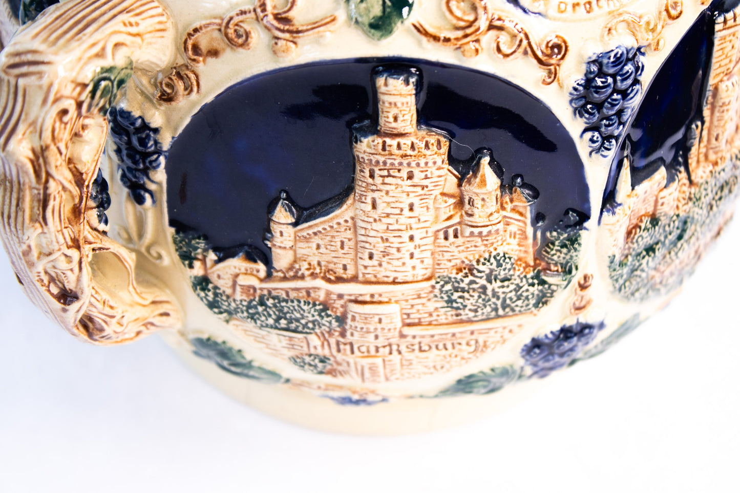 Vintage German Castle Punch Bowl Set | Old World Stoneware | Made in Germany