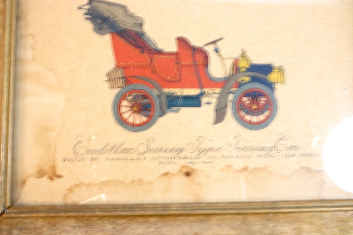 1952 EVELYN CURRO FRAMED AUTOMOBILE PRINT SET – CADILLAC, FRANKLIN & WINTON