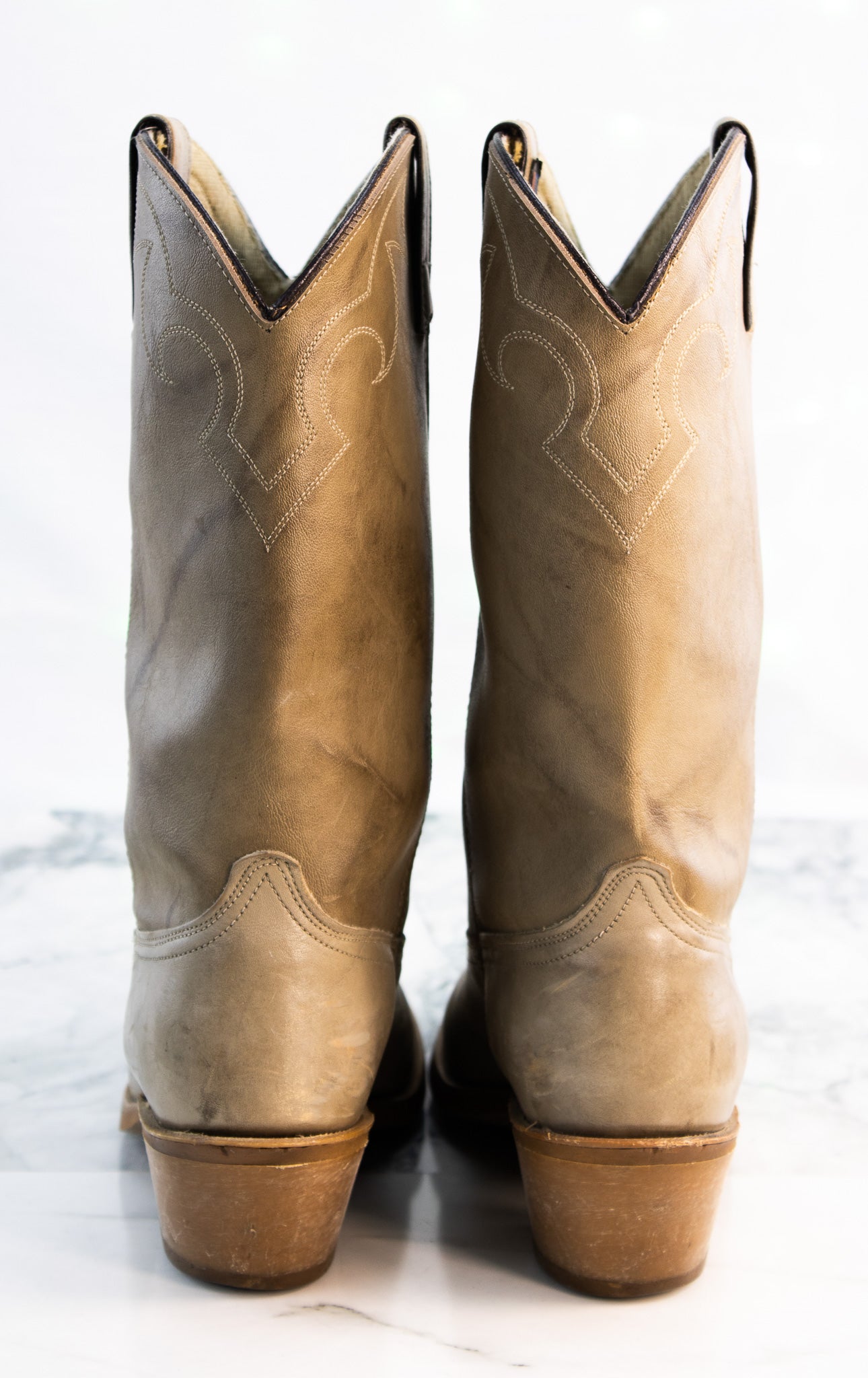 Justin USA Roper Boots Tan Leather Western Cowboy Boots L2301