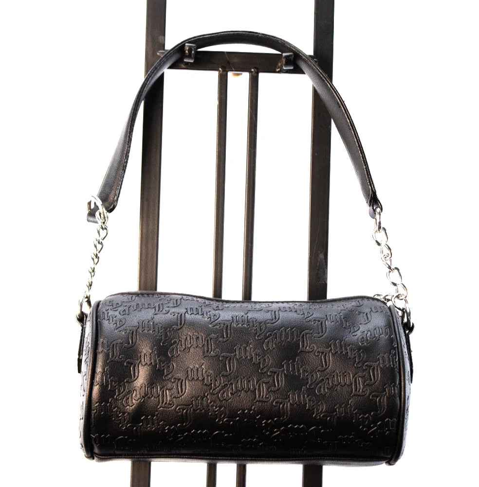 🖤 Juicy Couture Black Logo Baguette Shoulder Bag – Rhinestone “Juicy” Purse