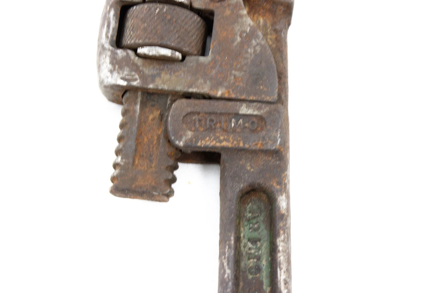 Vintage Hargrave 6" C Clamp & Trimo 10" Pipe Wrench USA Iron Tool Set Rust Patin