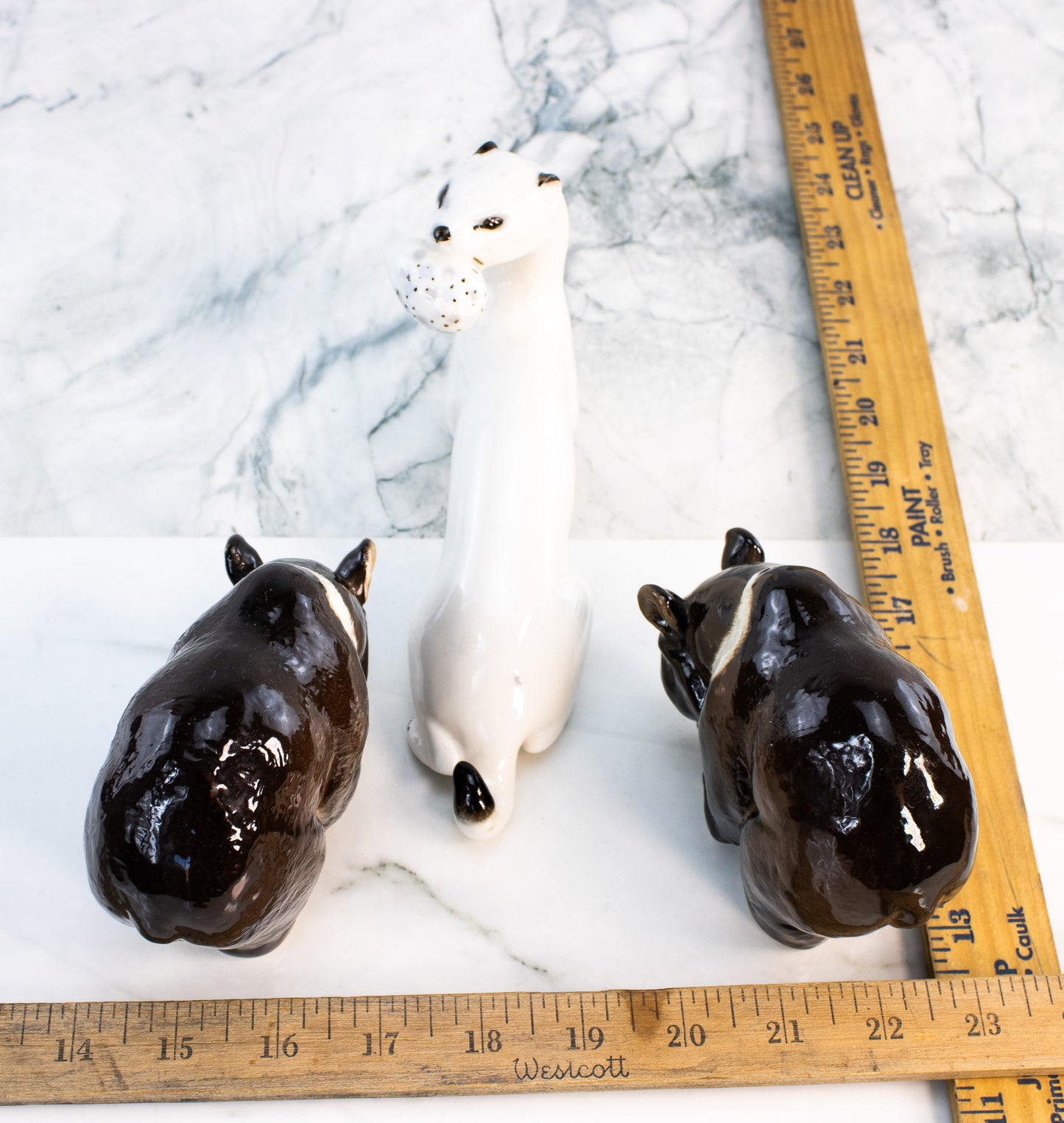 USSR Porcelain Bear & Stoat Figurines – Soviet Animal Art