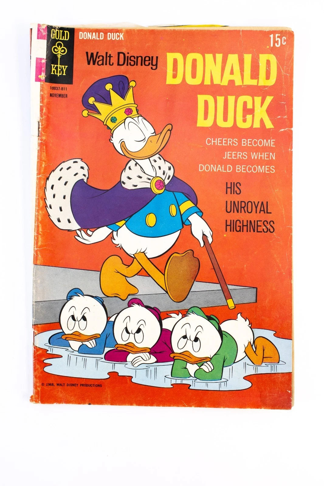 1968 Gold Key Donald Duck Comic #122 – His Unroyal Highness – Vintage Disney