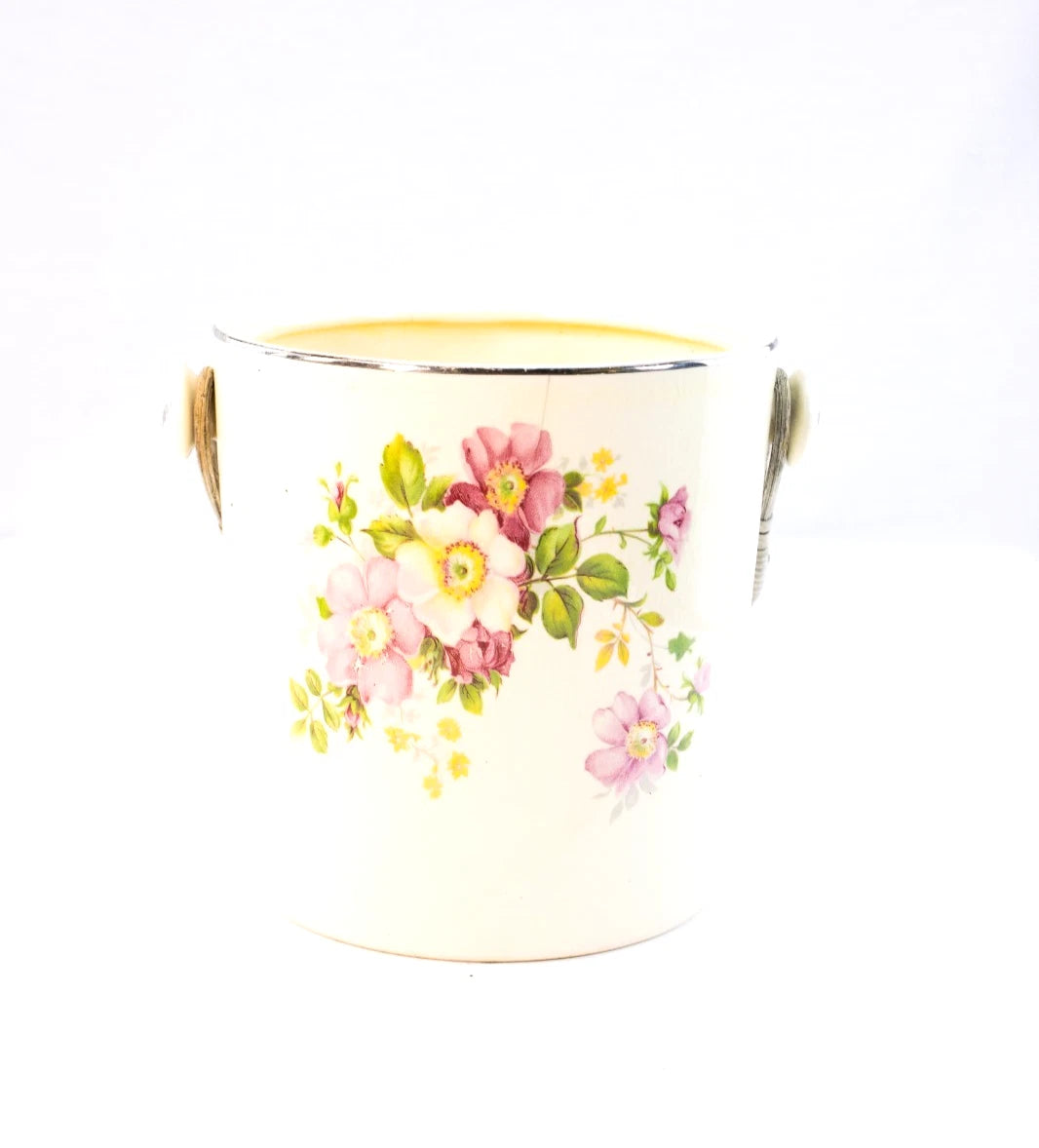 Great Northern Products Co Floral Ceramic Ice Bucket – Mid-Century Pink & Yellow