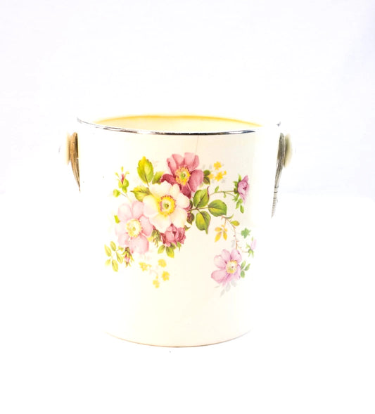 Great Northern Products Co Floral Ceramic Ice Bucket – Mid-Century Pink & Yellow