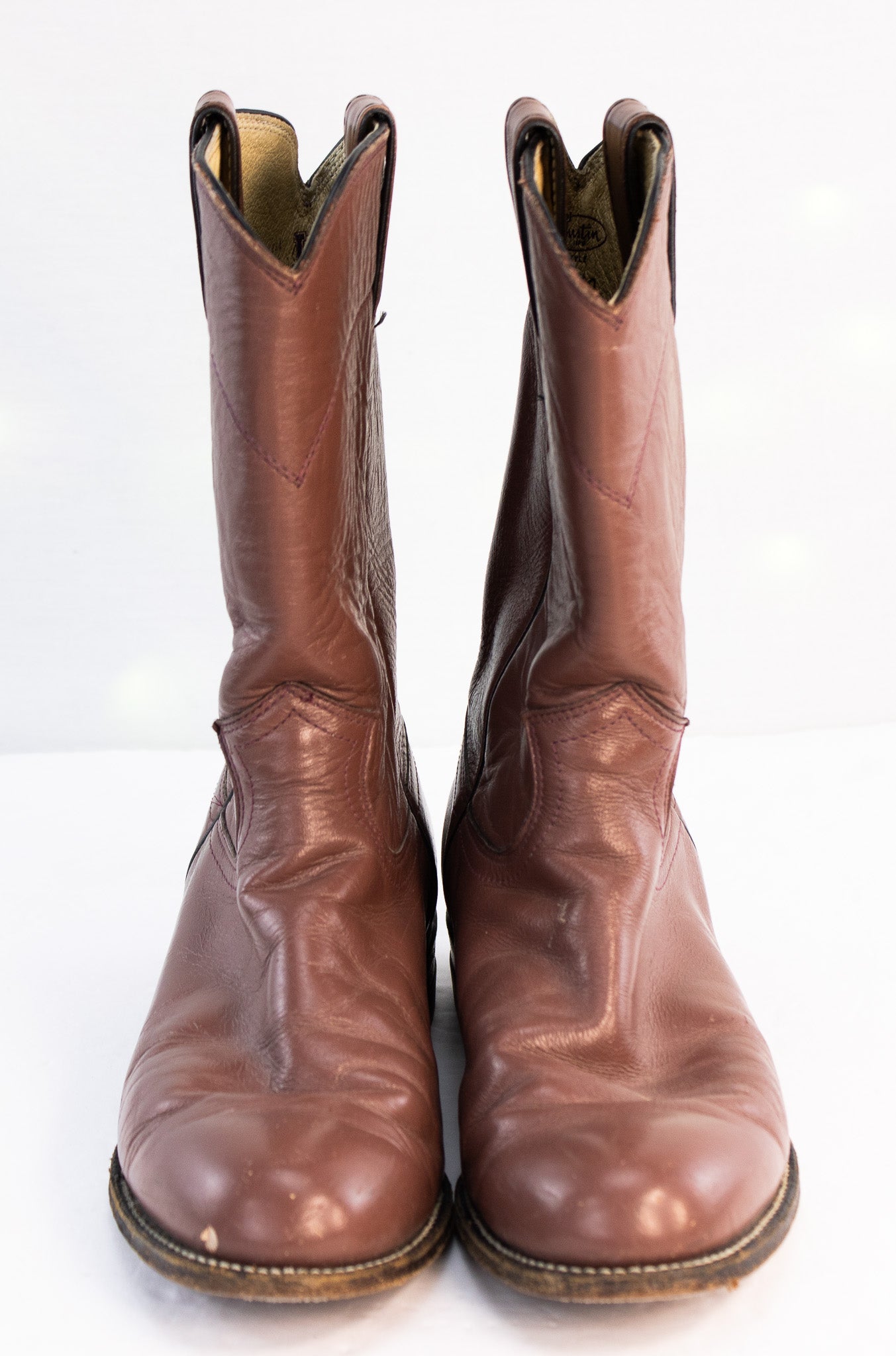 Vintage Justin Western Boots – Chestnut Brown Leather – Women’s 8.5