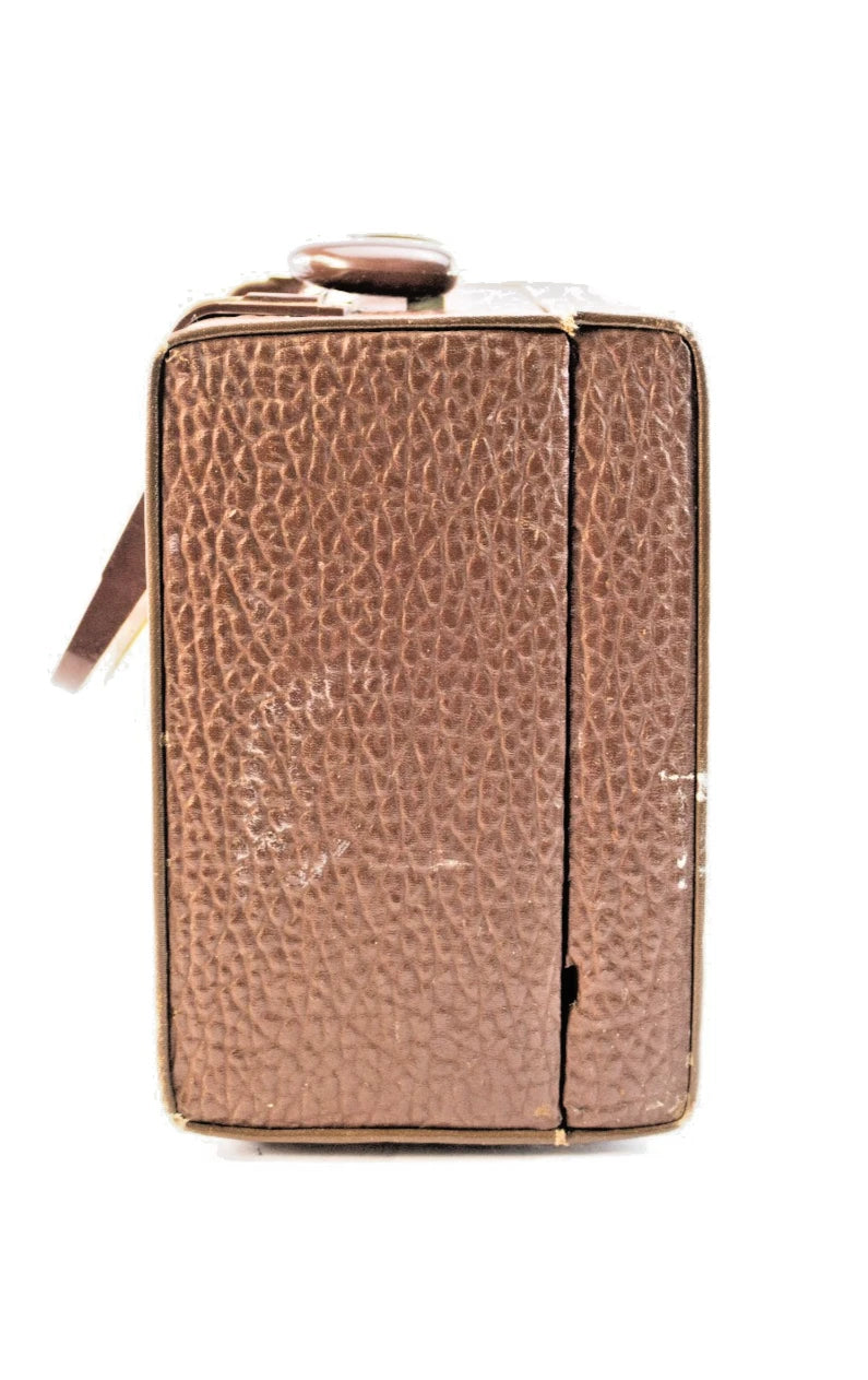 Working Vintage Zenith Tube Radio Z909 — Brown Leatherette Case Illuminated Dial