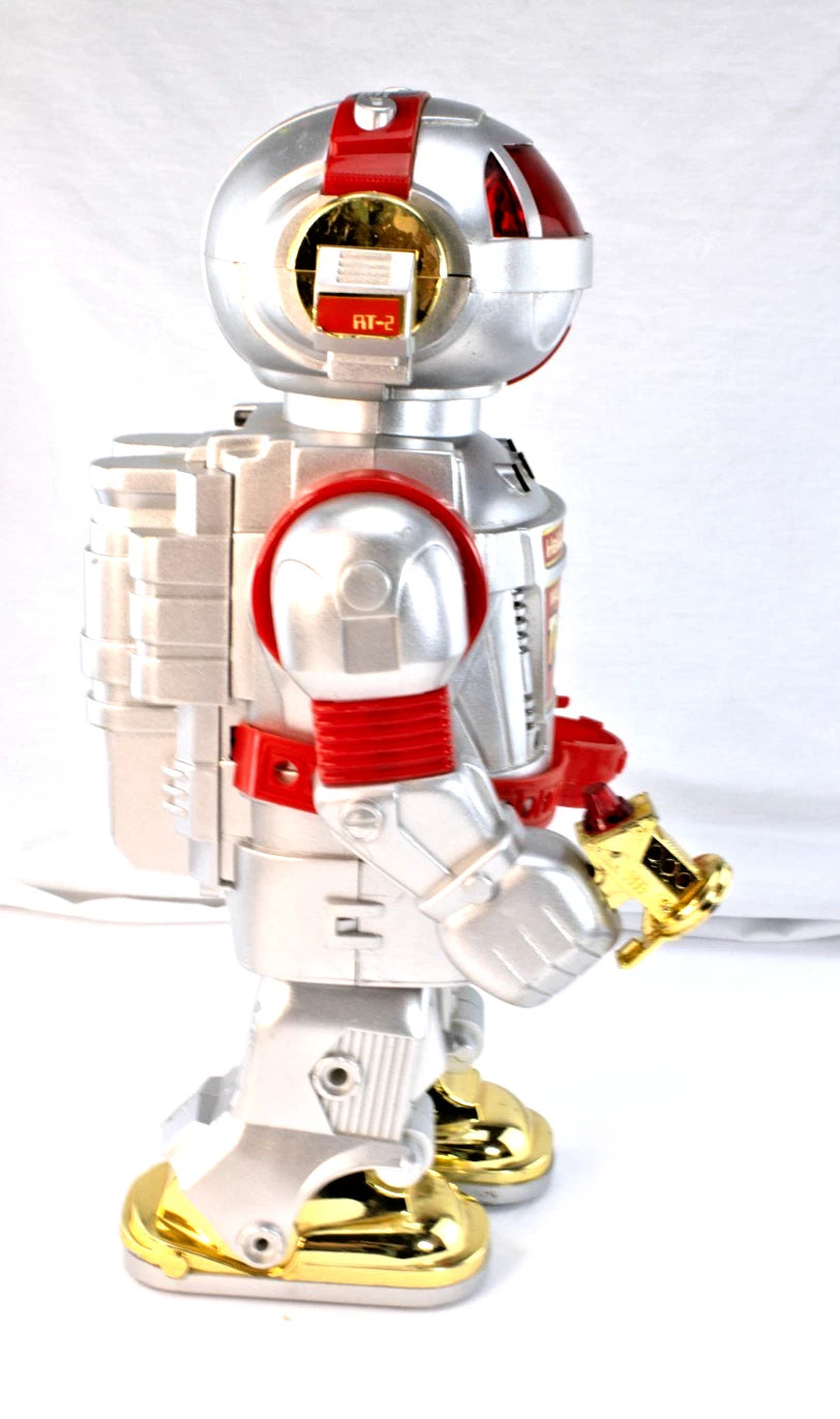 Silver Toby Walking Talking Robot (Broken Gun + Crack)