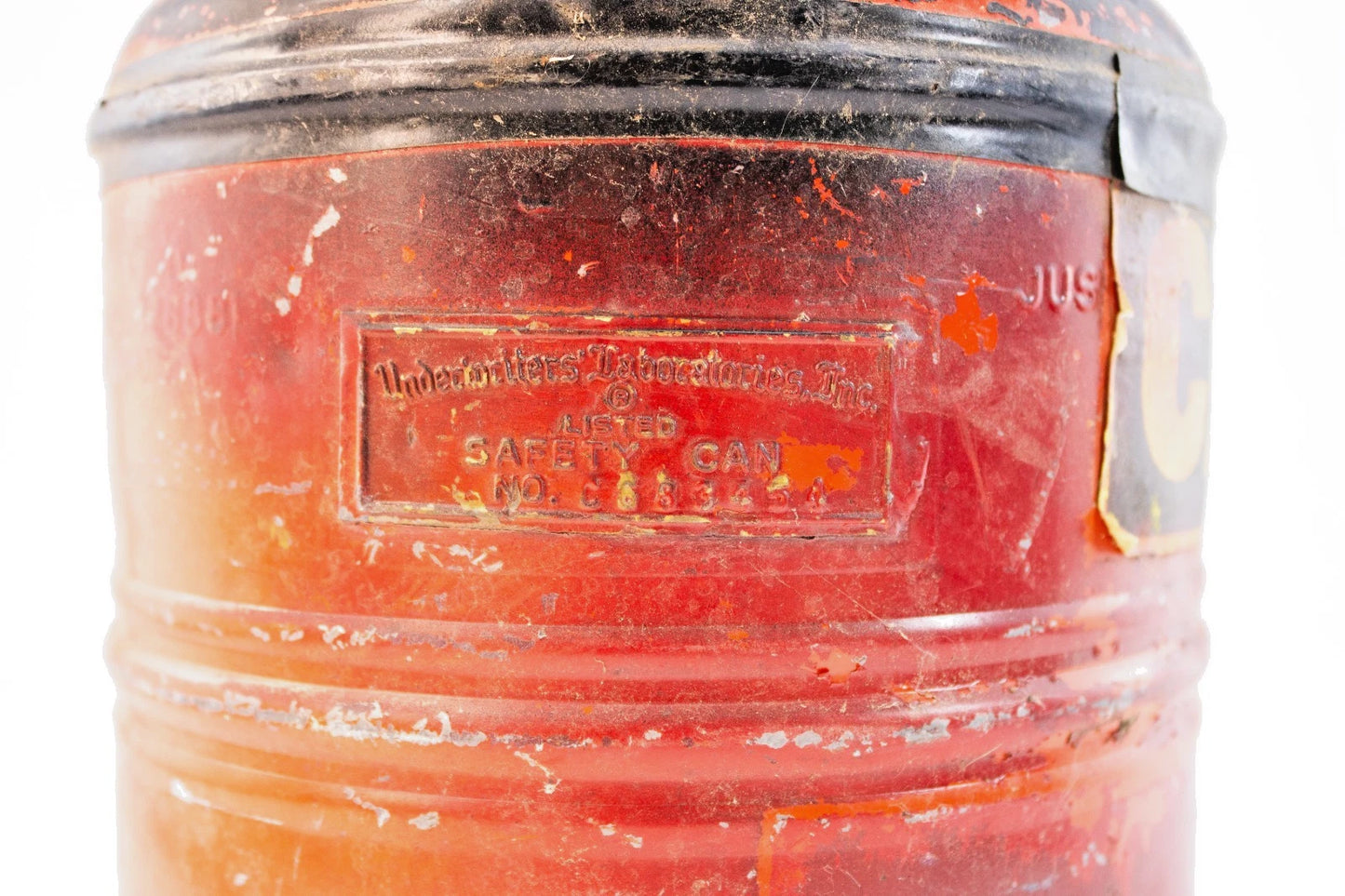 Justrite Red Metal Safety Can – Industrial Gas/Oil Can w/ “CAUTION” Label - USA