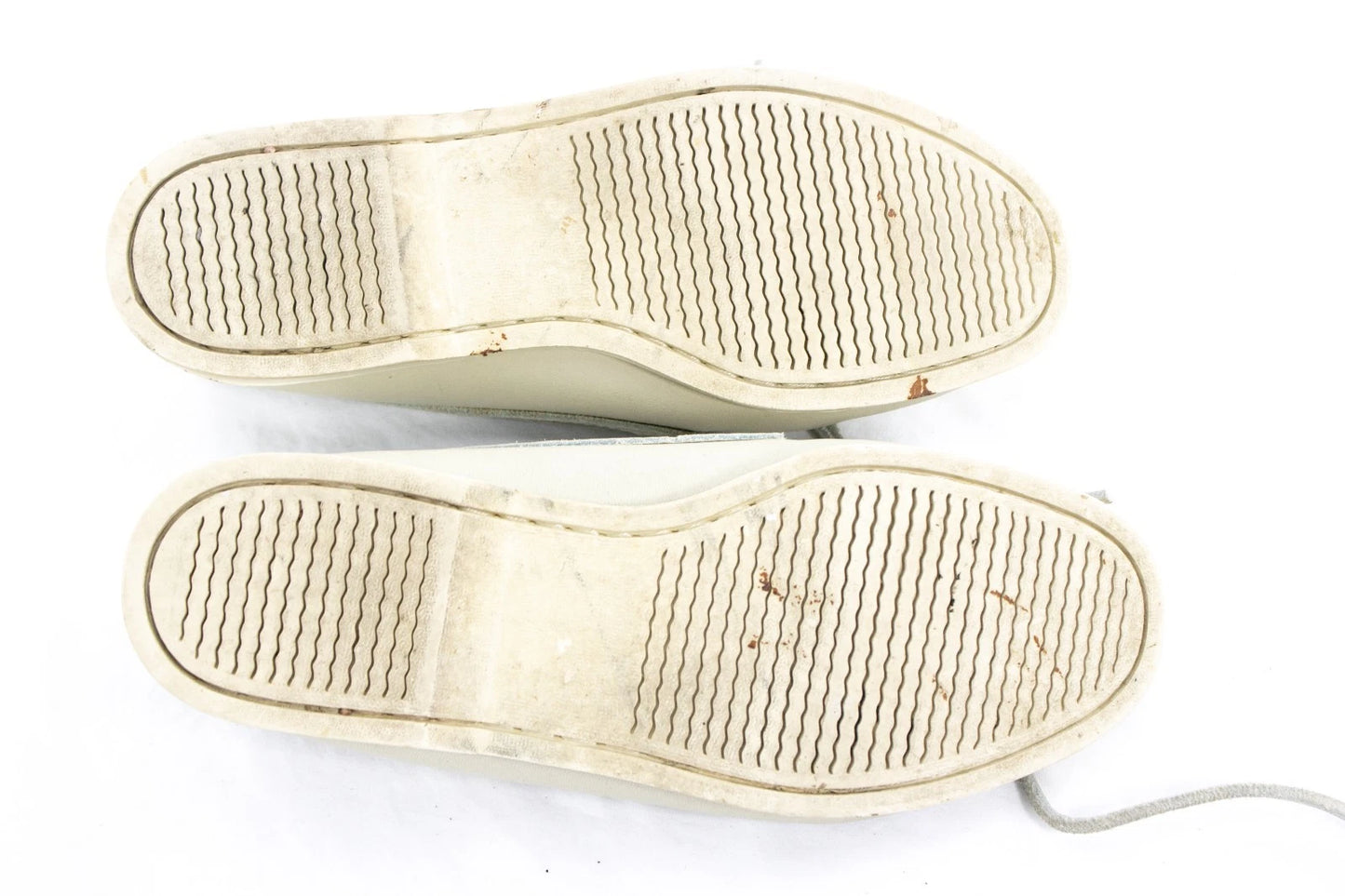 Vintage Aero Off-White Leather Deck Shoes | Men's Hand Sewn Boat Shoes Size 9.5