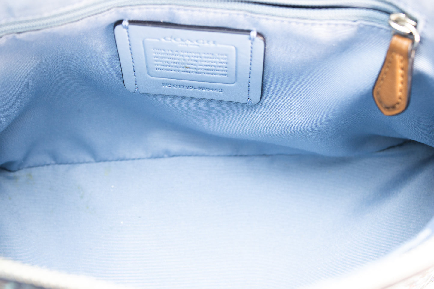 Coach Floral Dome Satchel – Light Blue Leather Crossbody Handbag