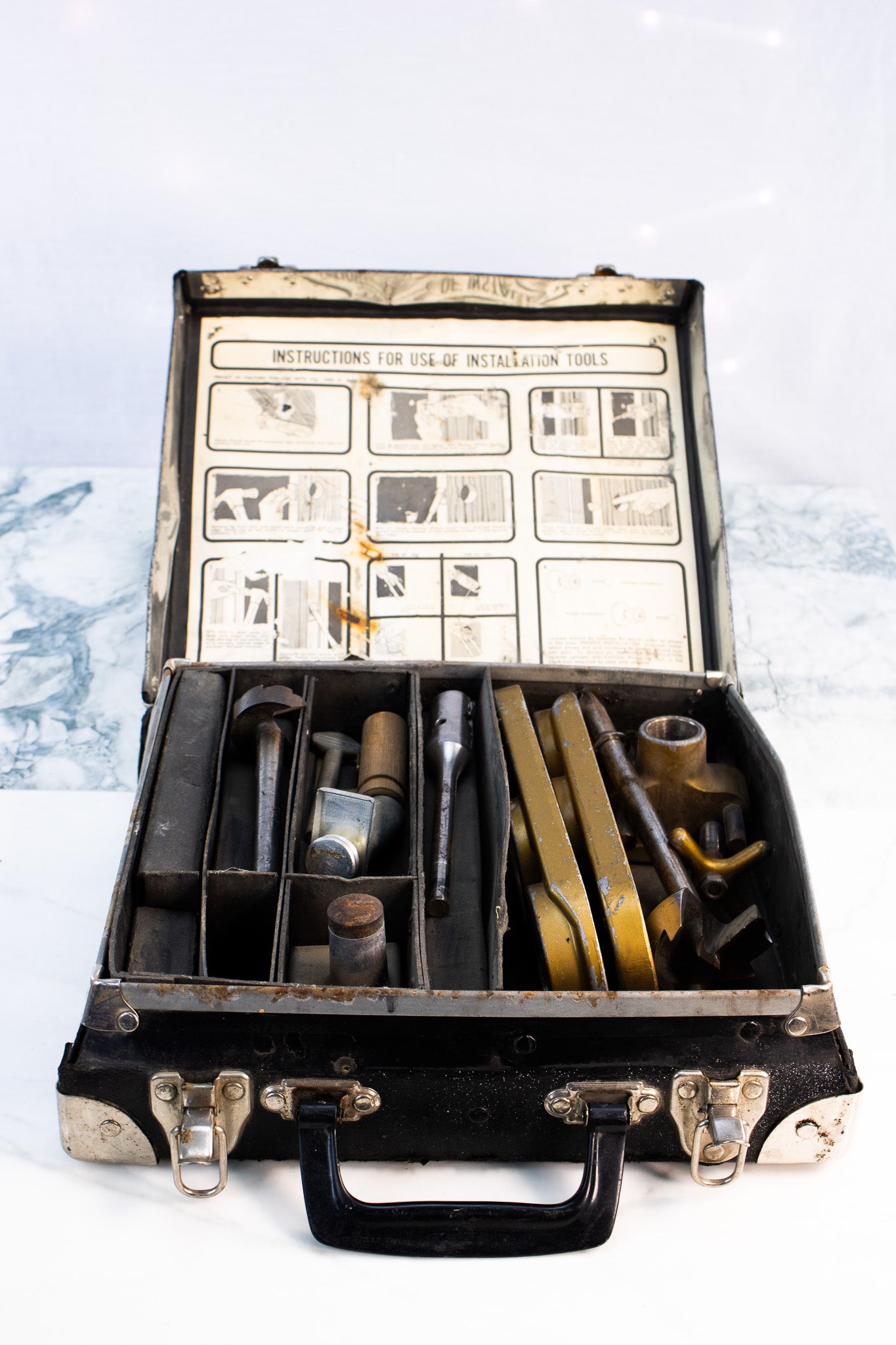 Vintage Kwikset K Locksets Installation Kit - Locksmith Tool Case - Hardware Tools