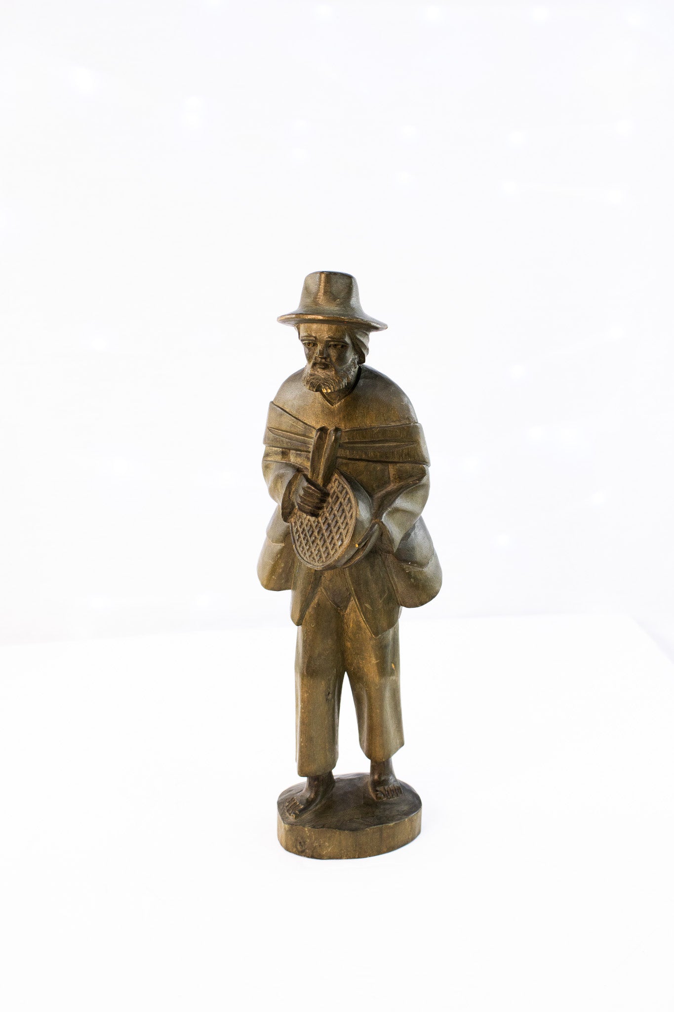 Hand Carved Wooden Folk Art Figure – Vintage Sculpture