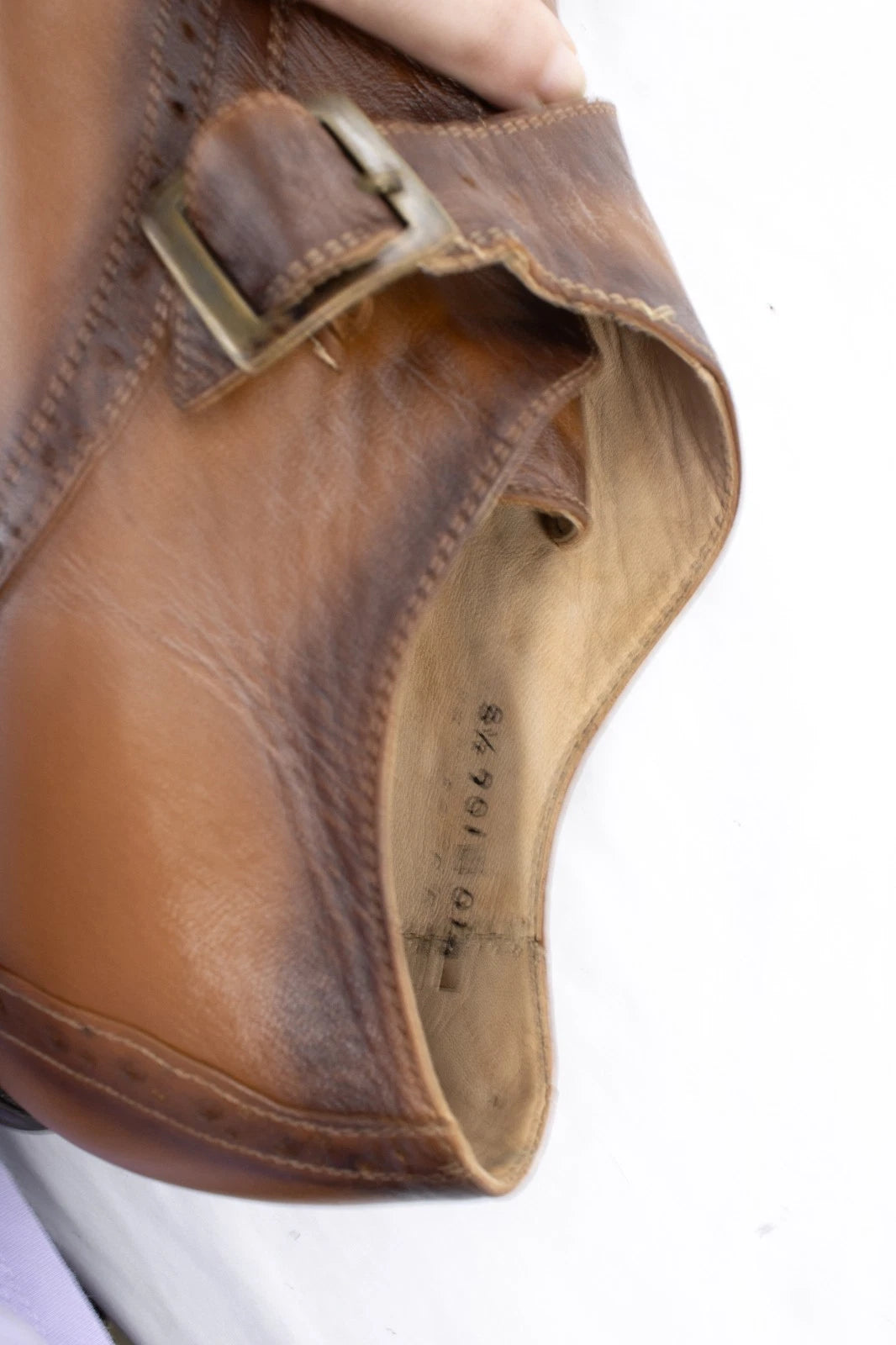 Alexander & Lucy Handmade Leather Monk‑Strap Brogue Shoes • Cognac Brown •