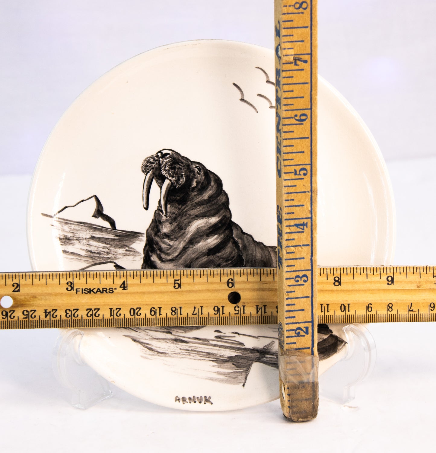 Vintage Alaska Walrus Plate Bering Sea Originals Hand Painted 1980