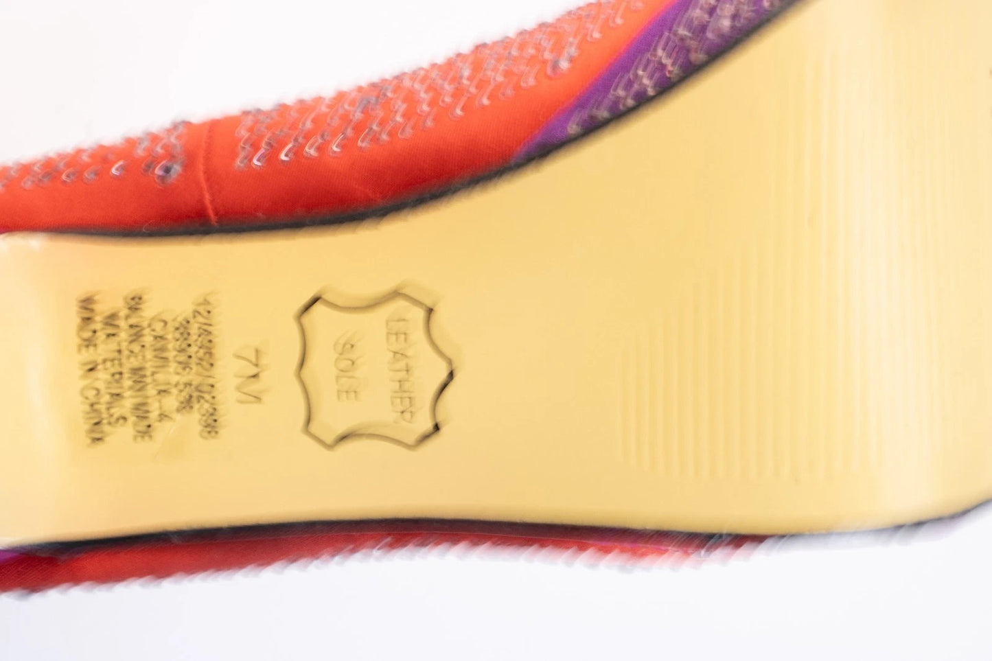 Valenti Franco Red & Purple Rhinestone Platform Heels – Size 7M – Leather Sole