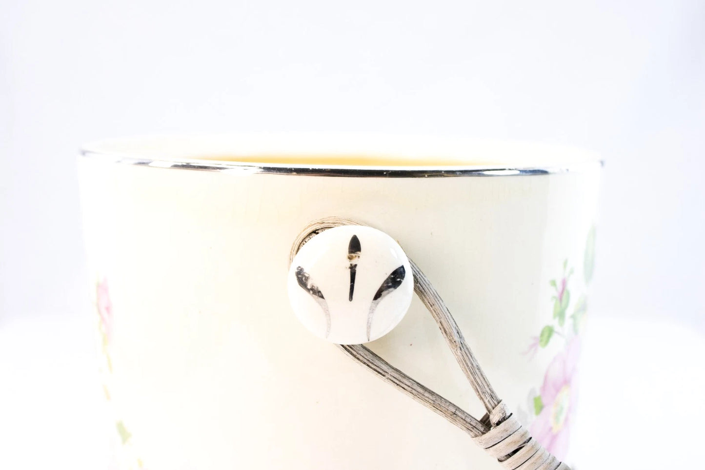 Great Northern Products Co Floral Ceramic Ice Bucket – Mid-Century Pink & Yellow