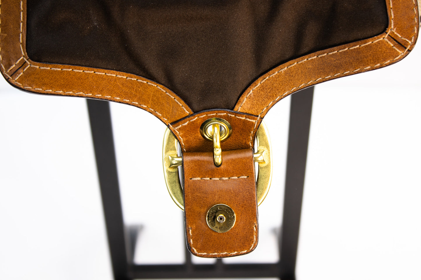Vintage Coach Signature Canvas Shoulder Bag with Leather Buckle