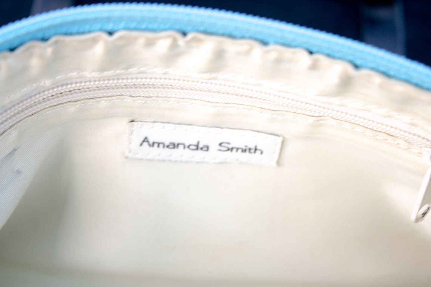 Amanda Smith Blue Croc Shoulder Bag | Y2K Mini Purse | Glossy Faux Croc