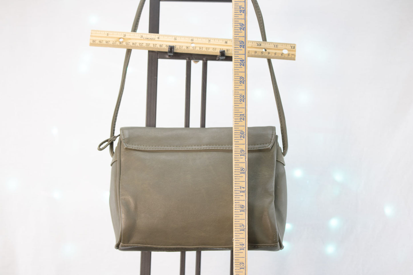 Vintage Samé Olive Green Crossbody Purse Structured Vinyl