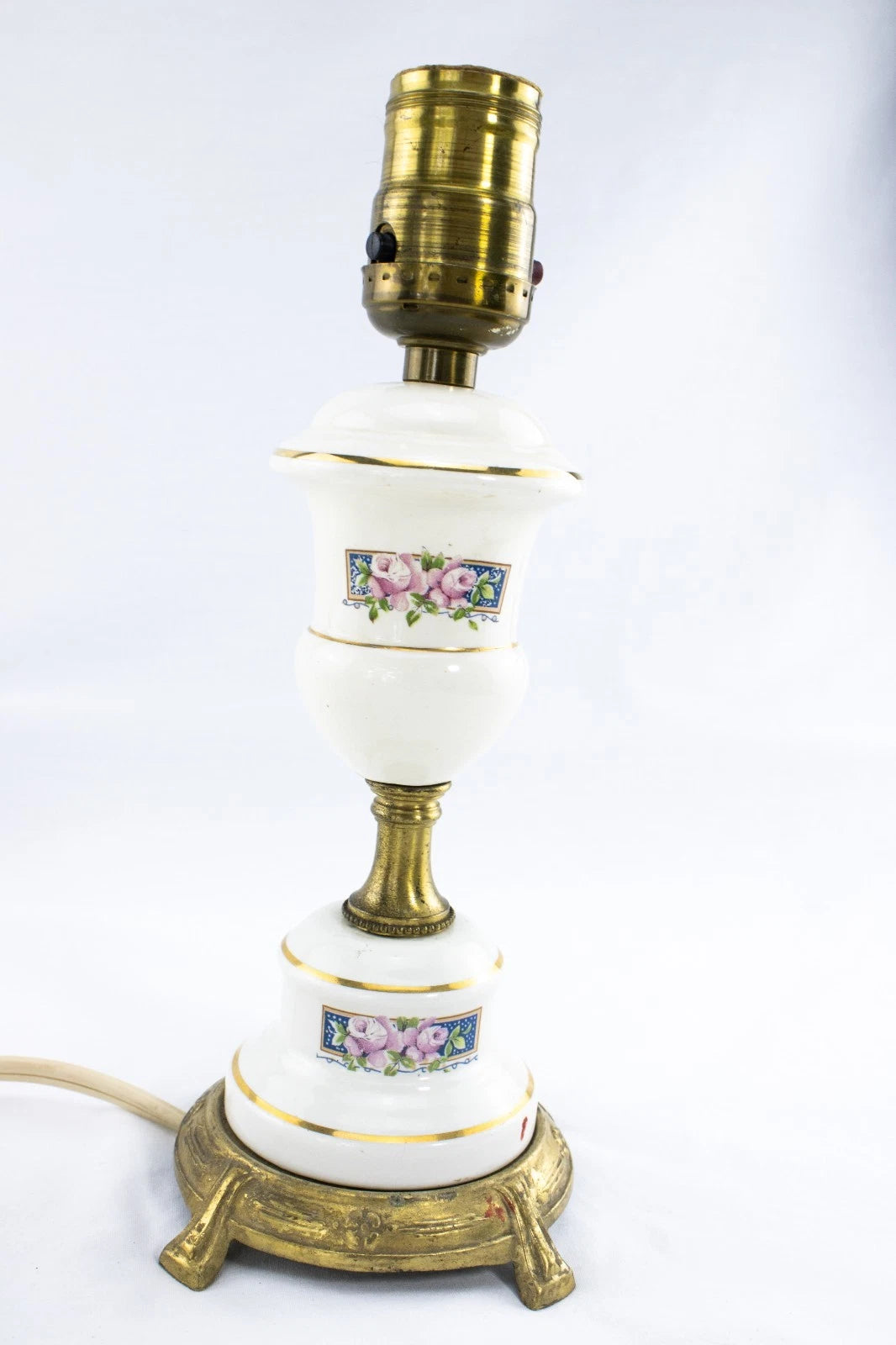 Vintage Hobnail Glass Hurricane Lamps – Pair | Working Electric Table Lamps