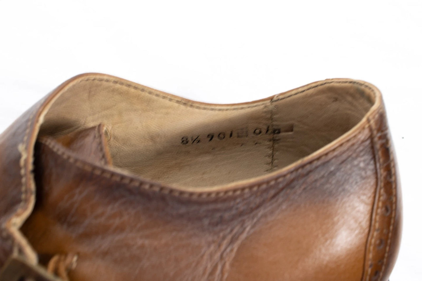 Alexander & Lucy Handmade Leather Monk‑Strap Brogue Shoes • Cognac Brown •