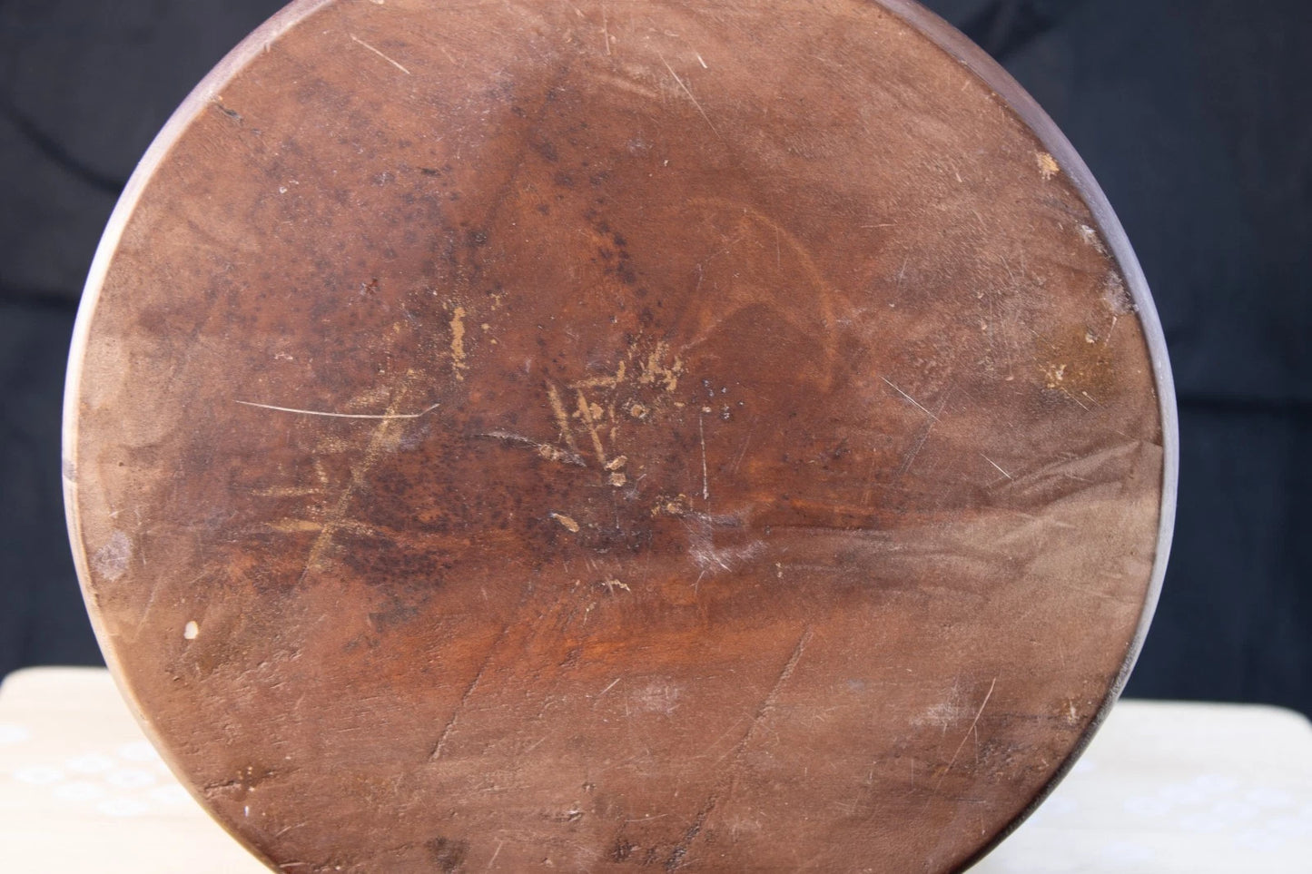 Vintage Hand-Carved Hardwood Floral Jar w/Lid Rustic Artistry from the Old World