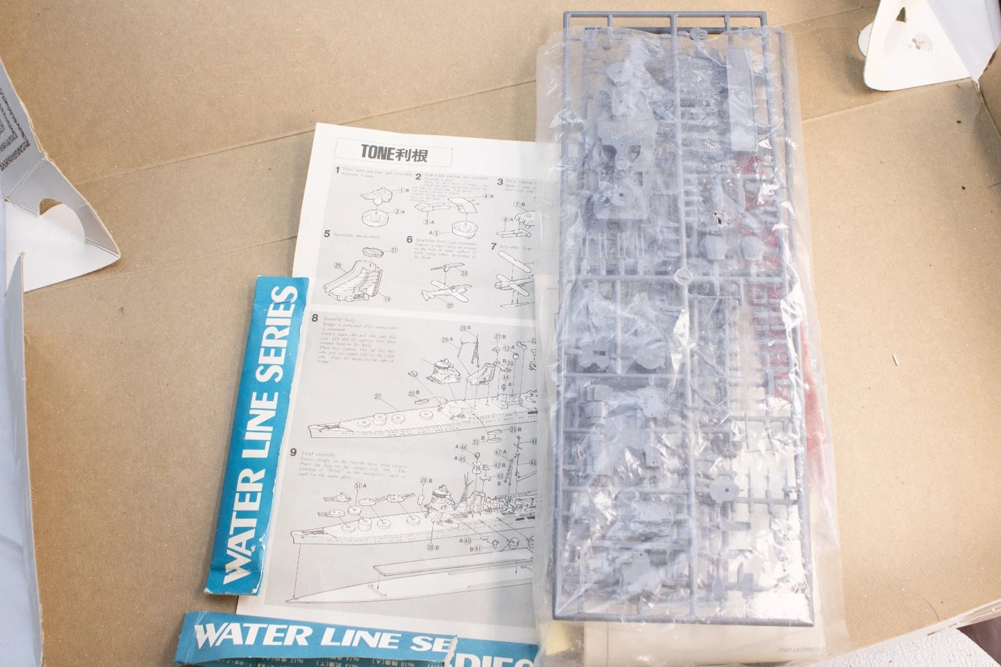 ✈️ Vintage Military Model Kit Lot (3) – Water Line Series "TONE" Cruiser + more