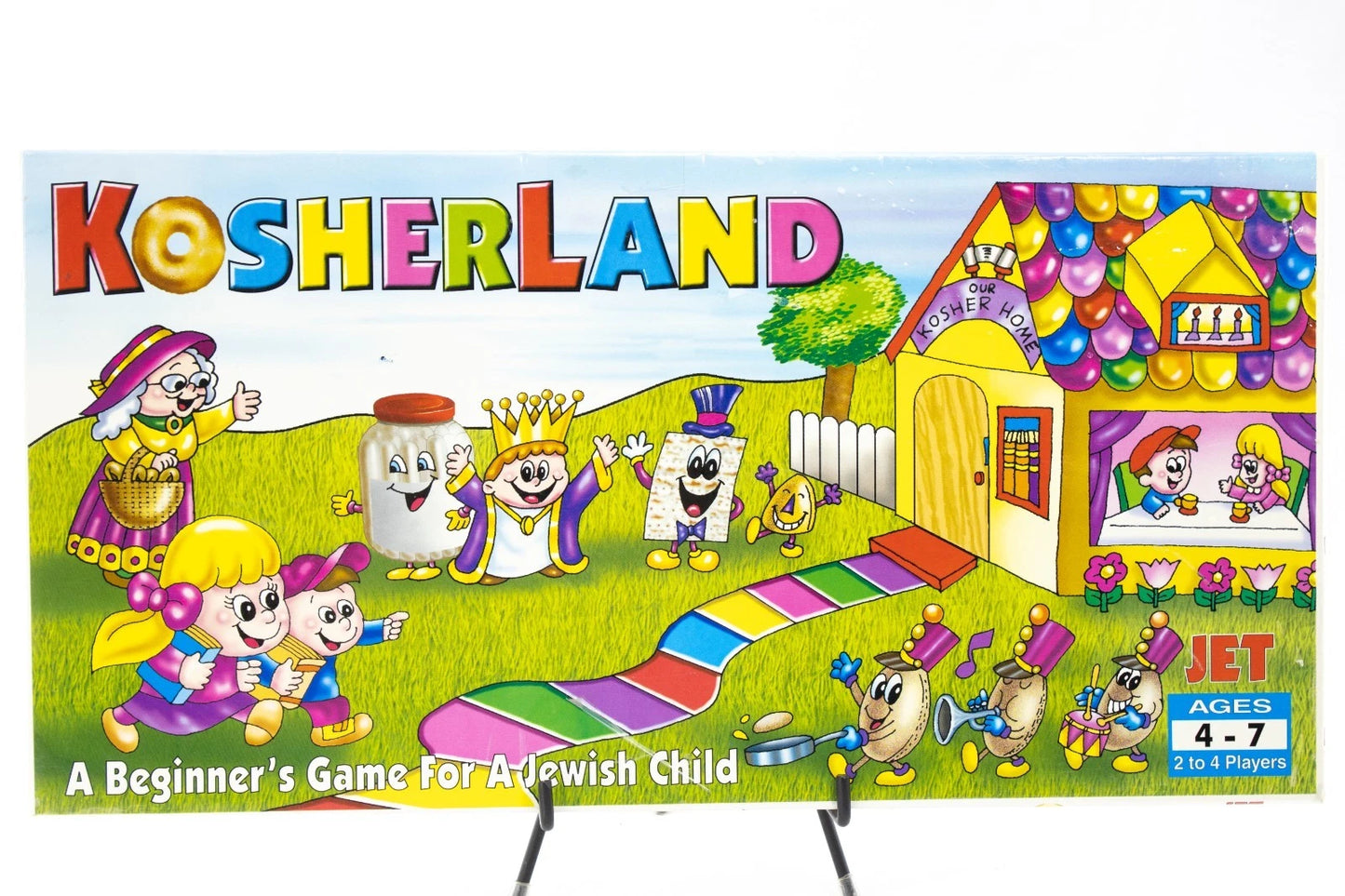 🟡 Vintage Kosherland Jewish Kids Board Game – 1985 JET – Rainbow Family Fun! 🎲