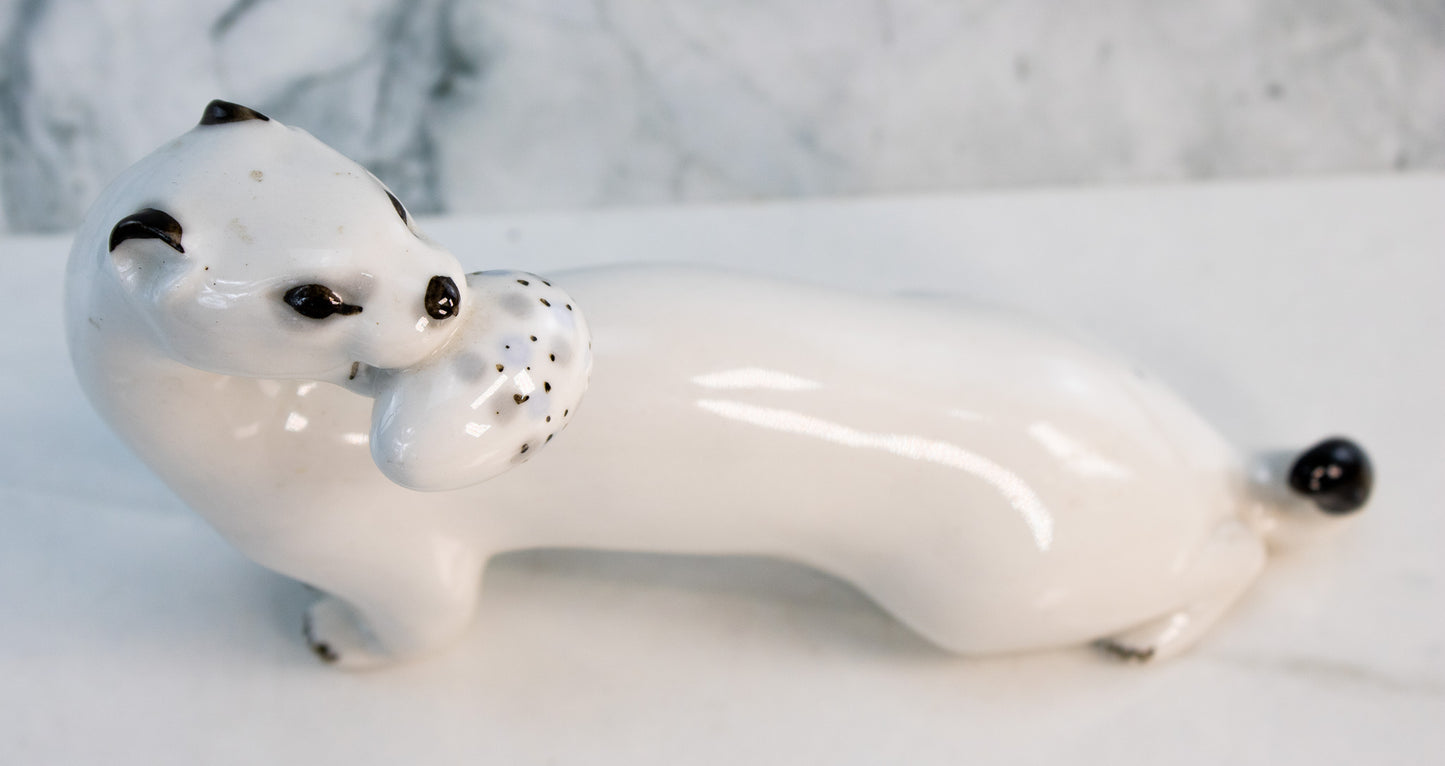 USSR Porcelain Bear & Stoat Figurines – Soviet Animal Art