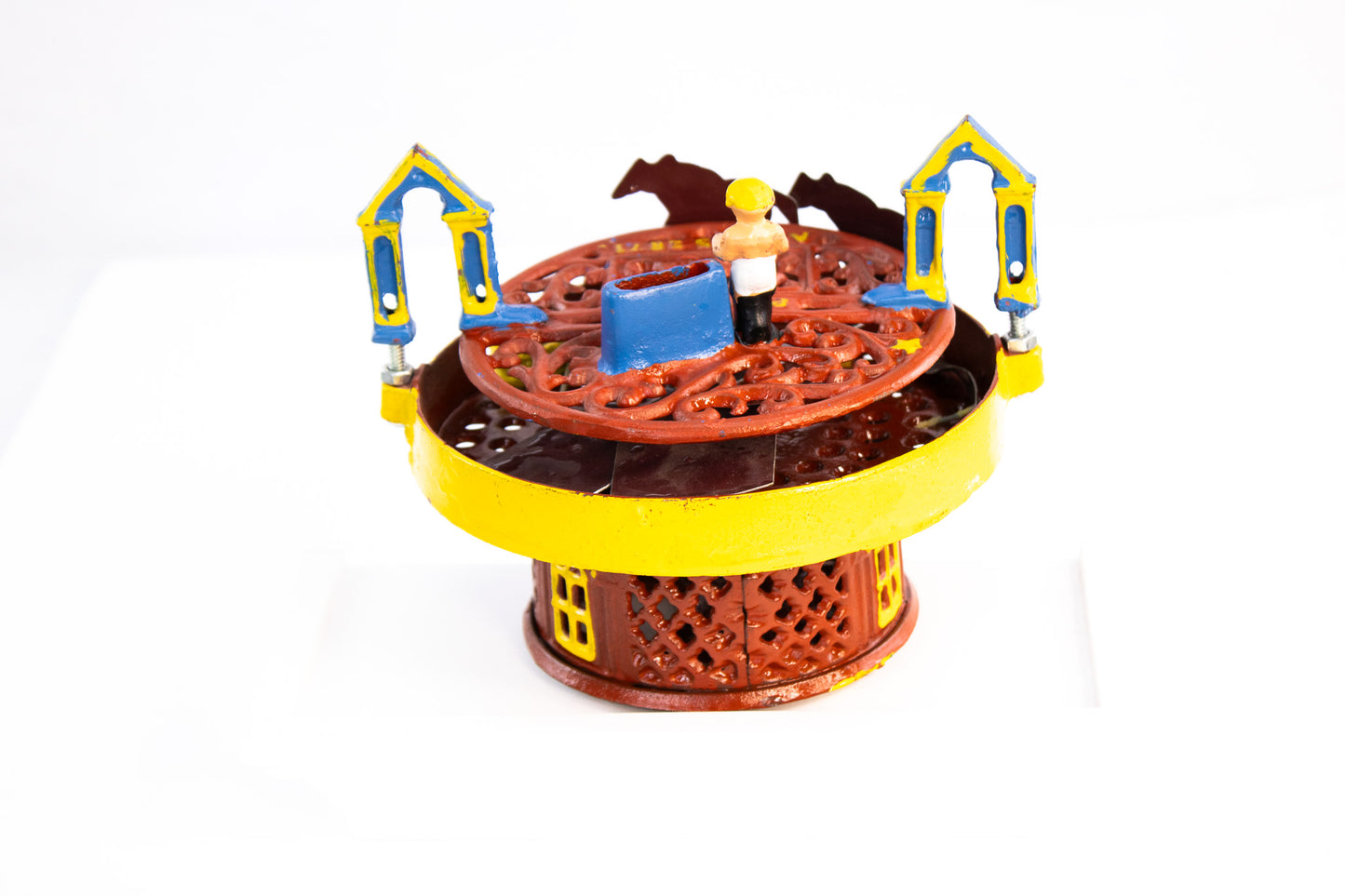 Antique 1871 Horse Race Cast Iron Mechanical Bank – J&E Stevens – Patented Toy