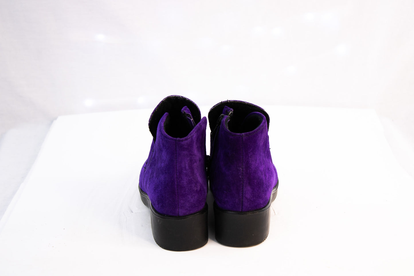 Purple Suede Hush Puppies Ankle Boots Womens Size 8.5 Retro Comfort Shoes